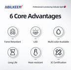 ABILKEEN 20PCS/LOT AD16-22F Square Head LED Indicator Light 22mm Panel Mount Signal Lamp Red Green Yellow Blue White