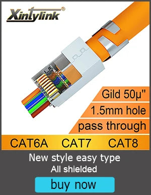 Xintylink Toolless RJ45 Ethernet Cable Connector CAT6 Plug CAT5 CAT5E Network RJ45 LAN Conector CAT6 UTP Jack Modular Keystone
