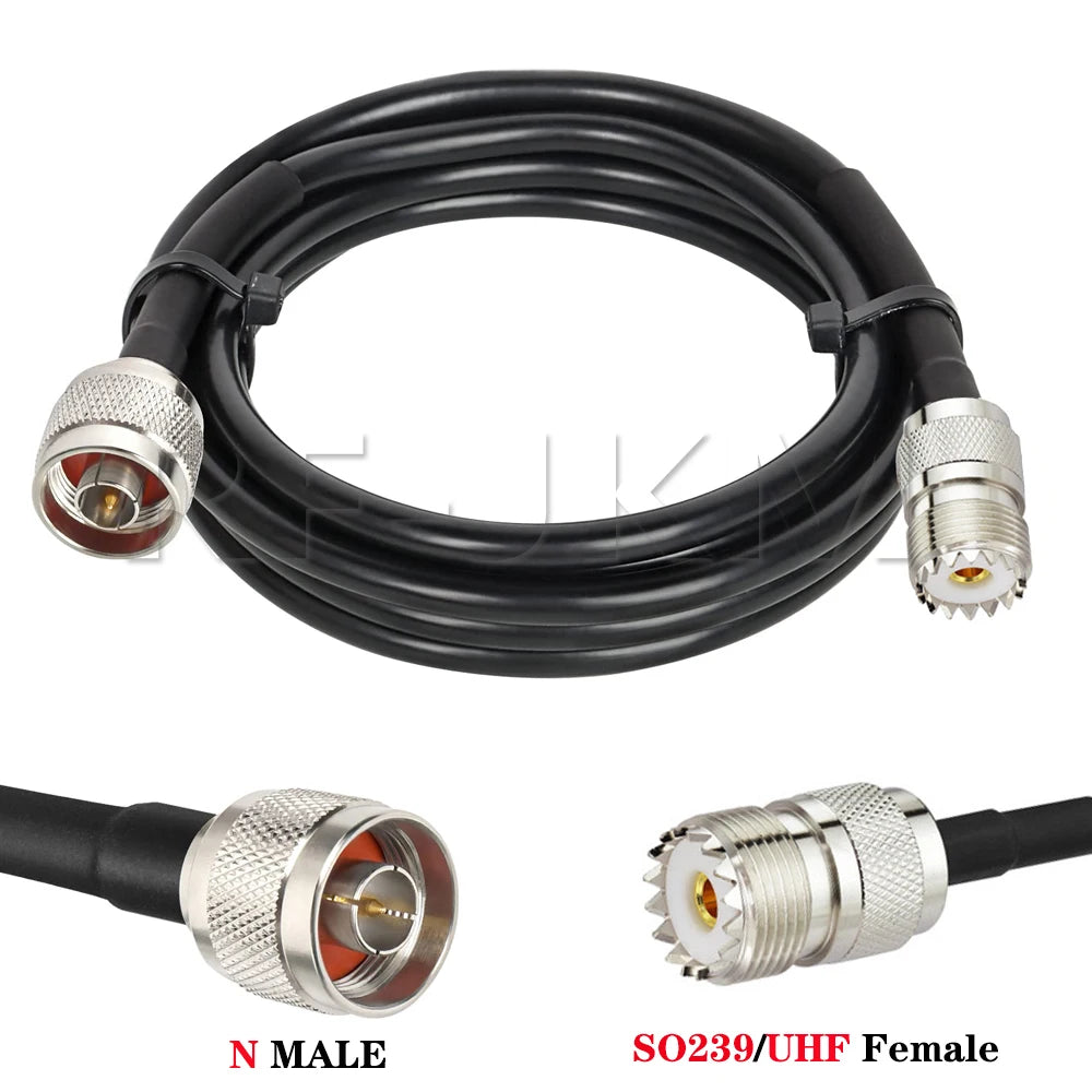 RG58 Cable N Male Plug to UHF PL259  Male to SO239 Female Plug Connector 50ohm Crimp RF Coaxial Jumper Pigtail Straight