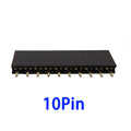 10Pcs2.54mm Pitch Single Row Female Pin Header Socket 2~40P PCB Board Connector Strip Gold Plated Pinheader Terminal for Arduino