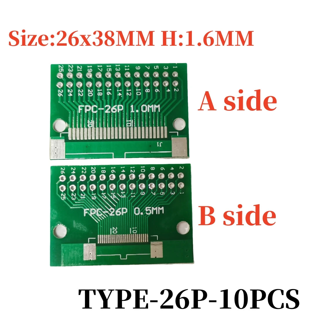 10PCS FFC/FPC Adapter Plate 0.5 to 2.54MM 4P/6P/8P/10P/12P/14P/15P/16P/20P/24P/26P/30P/32P/34P/36P/40P/45P/50P/52P/60P/80P/96P