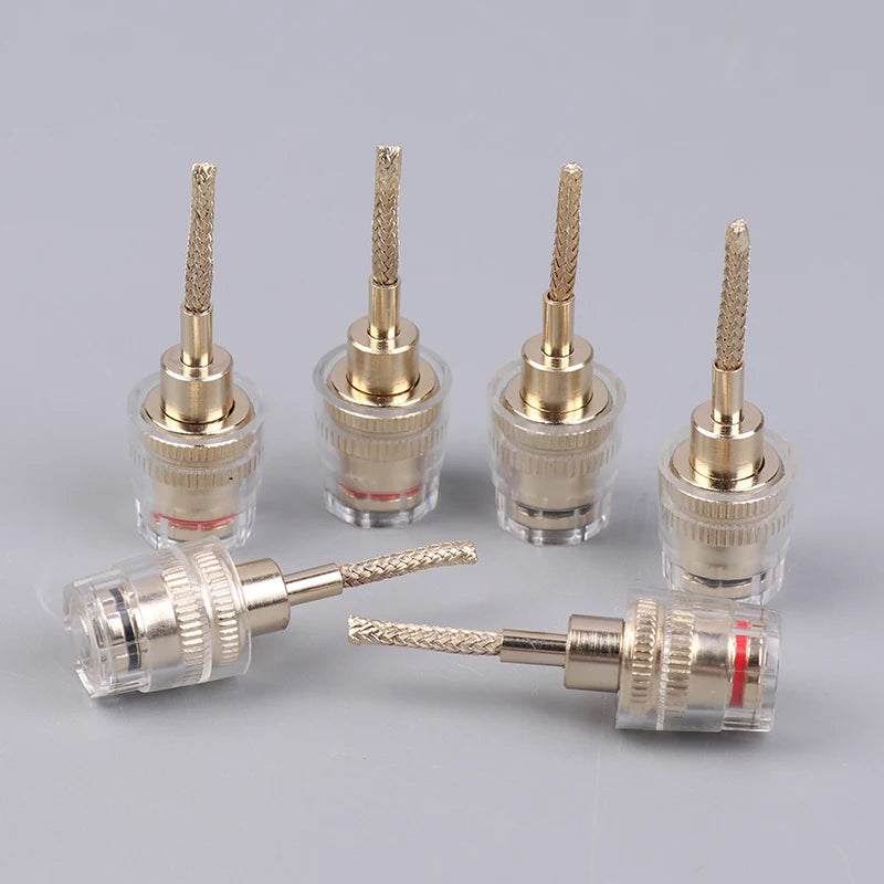 2/4Pcs 4MM Banana Female To 2MM Pin Connector HIFI Cable Adapter Plug Braided Copper Wire Socket