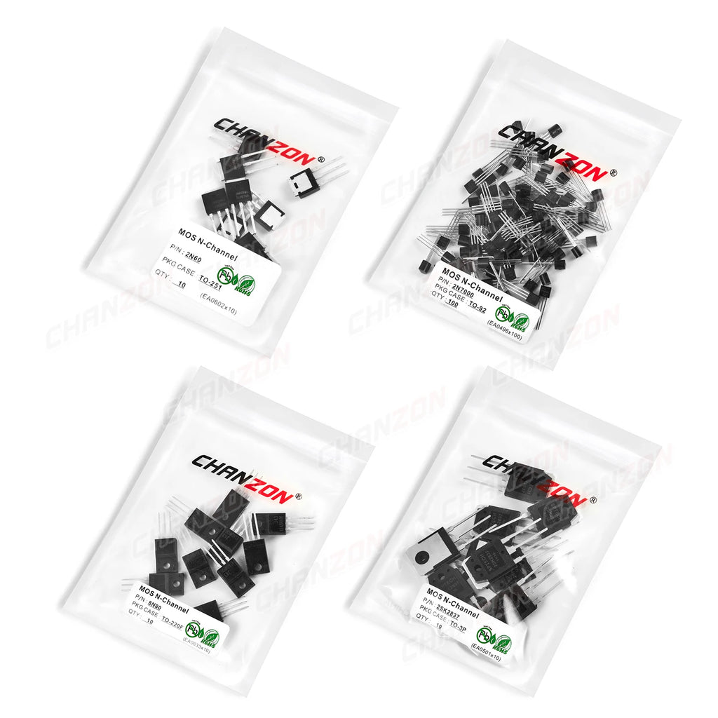 Original 2N7000 BS170 2SK2837 2SK3878 2N60 8N80 N-Channel Mosfet Transistor TO-92 TO-3P TO-251 TO-220F Integrated Circuit