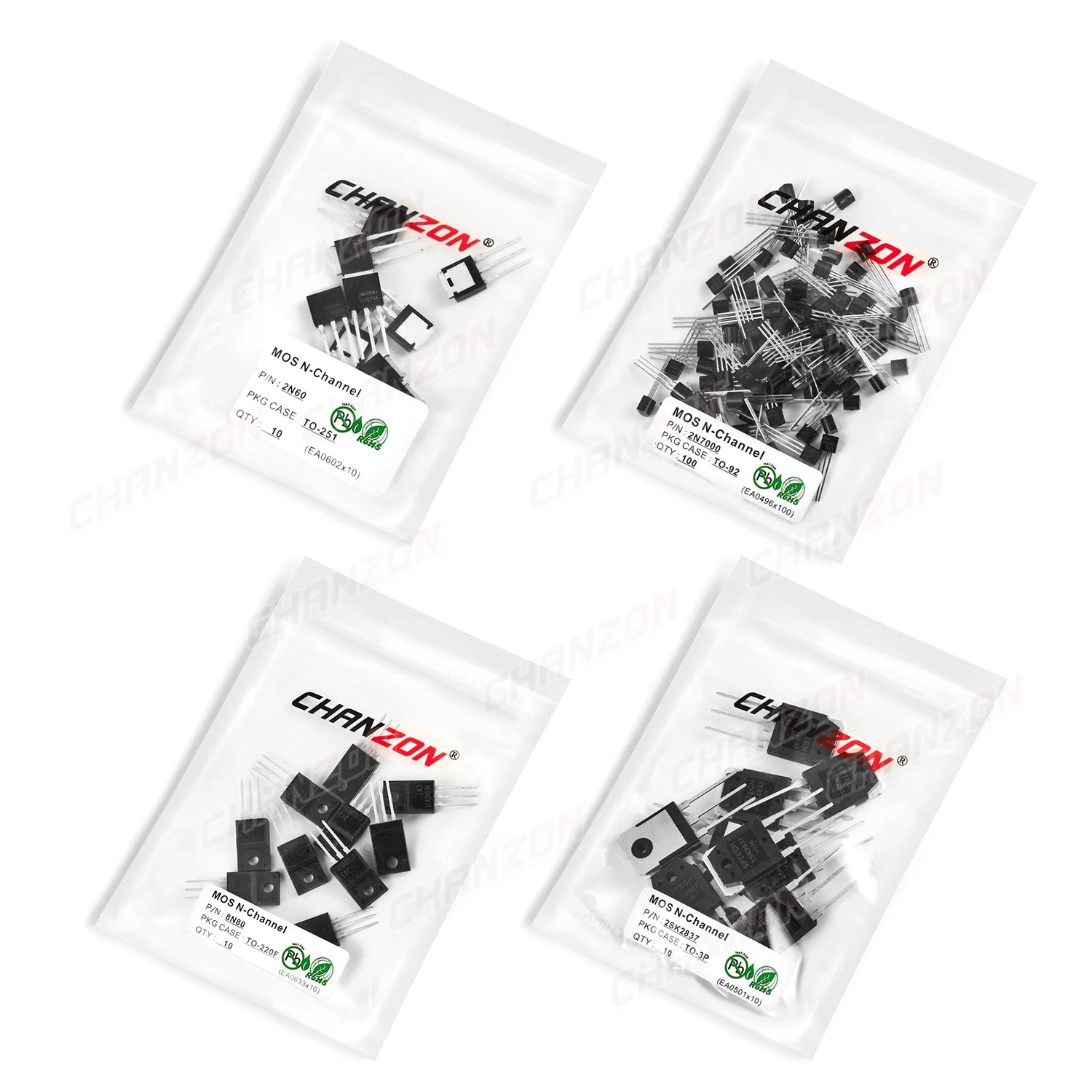 Original 2N7000 BS170 2SK2837 2SK3878 2N60 8N80 N-Channel Mosfet Transistor TO-92 TO-3P TO-251 TO-220F Integrated Circuit