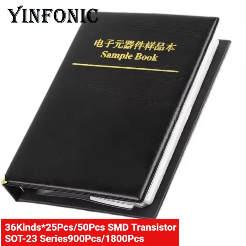 Transistor SOT-23 Sample Book 36 Kinds*25Pcs/50Pcs 900Pcs/1800Pcs Assorted SMD Transistors Kits S9012 SS8050 SS8550 2N5401