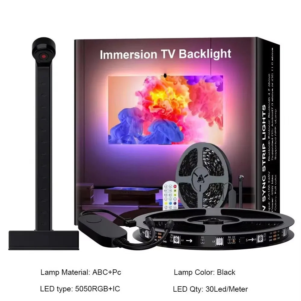 LED TV Backlight with Color Picking Sensor RGB-IC Led Strip Lights App Control Music Sync Light for 55-75inch PC/TV Ambient Ligh