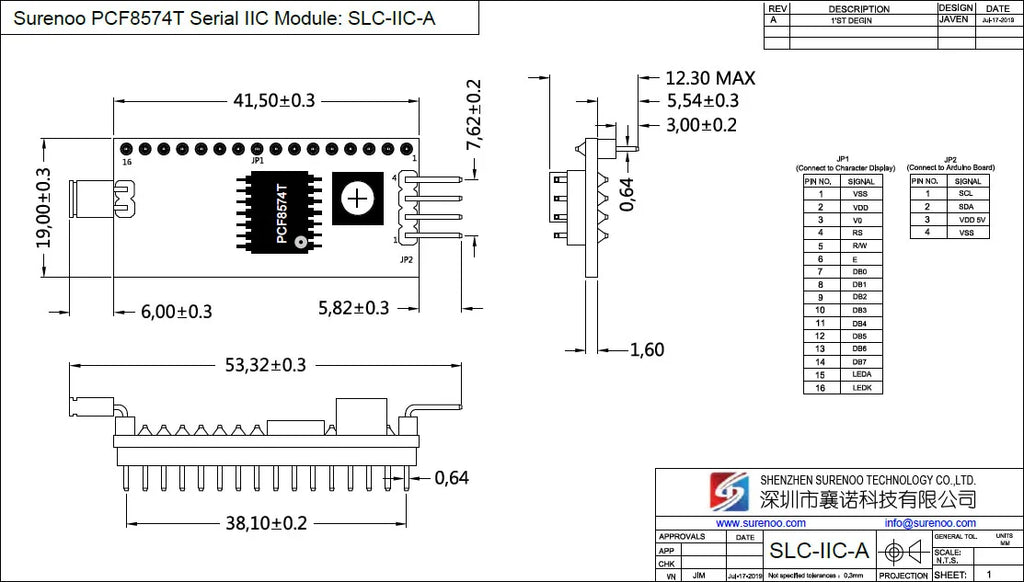Surenoo 204 20X4 2004 Parallel Serial IIC I2C LCD2USB USB2LCD RS232 UART TTL Large Character LCD Module Display Screen Panel LCM