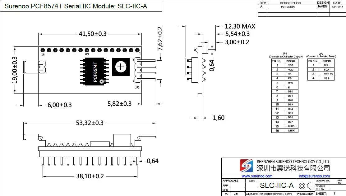 Surenoo 204 20X4 2004 Parallel Serial IIC I2C LCD2USB USB2LCD RS232 UART TTL Large Character LCD Module Display Screen Panel LCM
