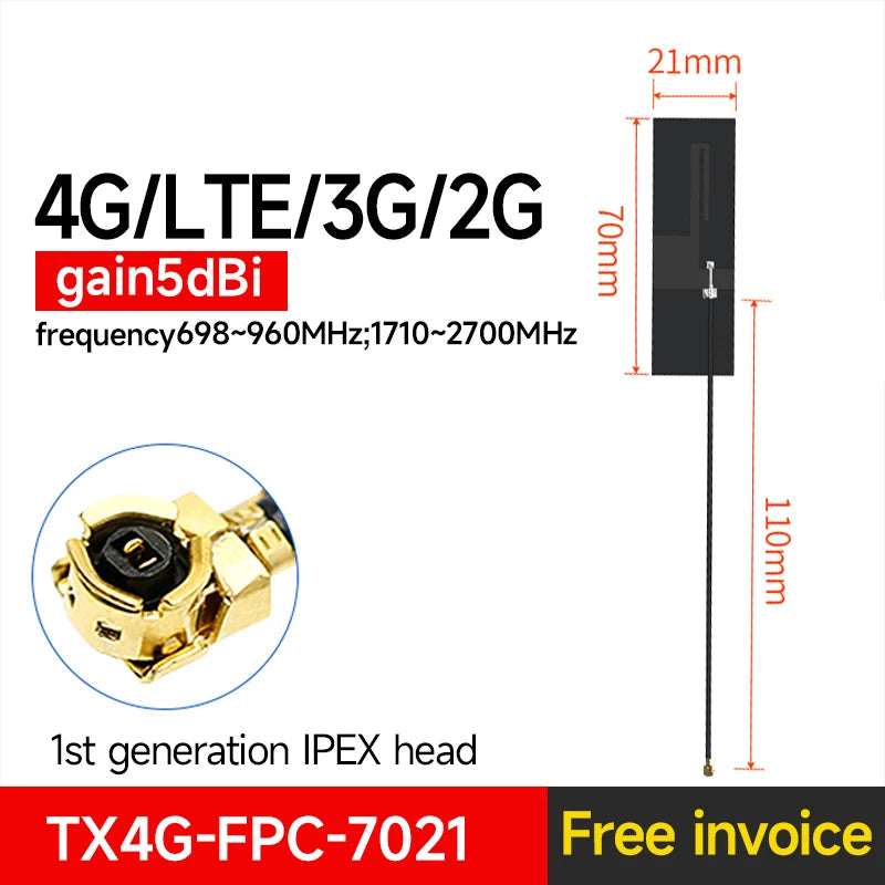 10PCS 4G FPC Antenna Full Netcom Build-in FPC EBYTE TX4G-FPC-9914 TX4G-FPC-8226 4G Series 3M Adhesive Interface Antenna