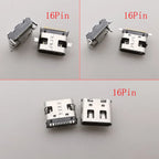 15Models/Box Type C USB-C JACK Charging Dock Connectors Mix 6Pin and 16Pin Type-C Female SMD DIP PCB Soldering DIY Repair Socket