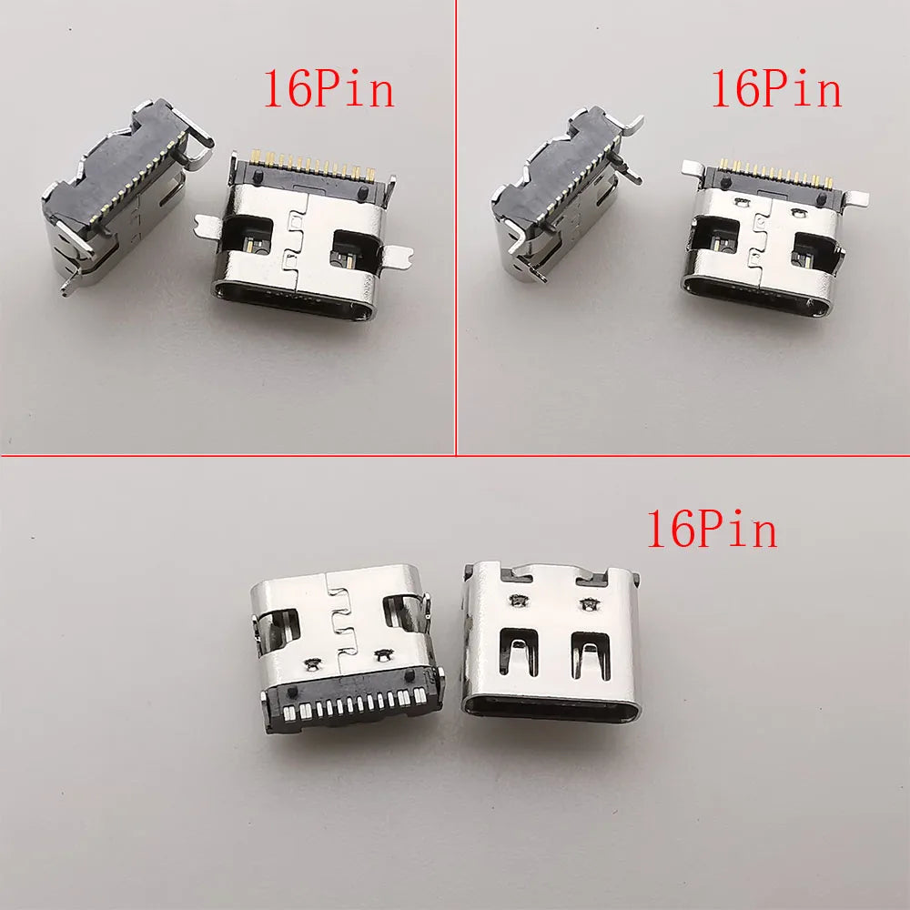 15Models/Box Type C USB-C JACK Charging Dock Connectors Mix 6Pin and 16Pin Type-C Female SMD DIP PCB Soldering DIY Repair Socket