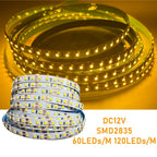 60LEDs/m 120LEDs/m Home DC12V Lamp Strip 2835 LED Strip Decor Red Ice Blue Green Yellow Pink Flexible And Cuttable Soft Lamp Bar