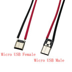 2 Pin Micro USB Male Female Jack Type C USB Plug Soldering Wire Connector Charging Port Interface Charging Socket DIY 10CM