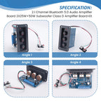 2.1 Channel Bluetooth 5.0 Audio Amplifier Board 2X25W+50W Subwoofer Class D Amplifier Board Kit with DC Female+AUX Cable-A22U