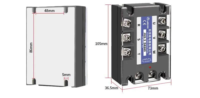 Three-phase Solid-state Relay JGX-3 D4840 DC Controlled AC 380V 10A 40A 100A 120A 200AContactless Contactor