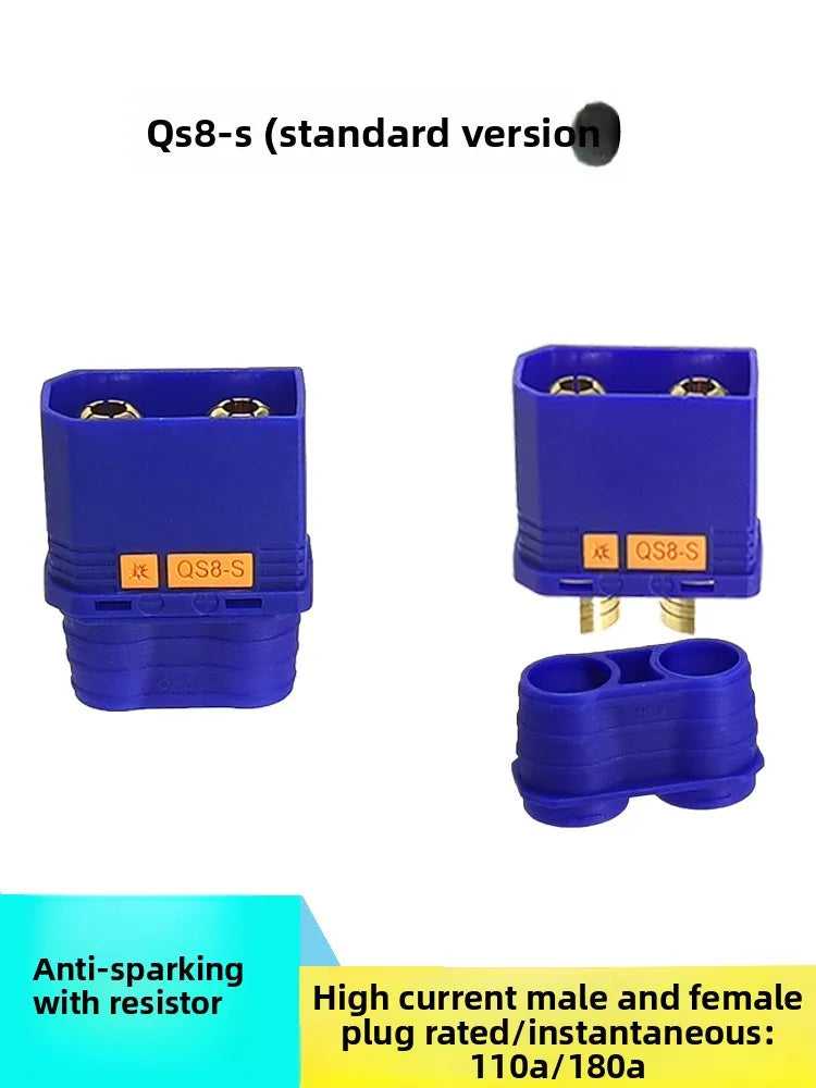 QS8-S/QS8-S+ High-Current Anti-Sparking QS8 to XT90 Adapter, Drone Lithium Battery Connector, Electric Vehicle Charging Plug