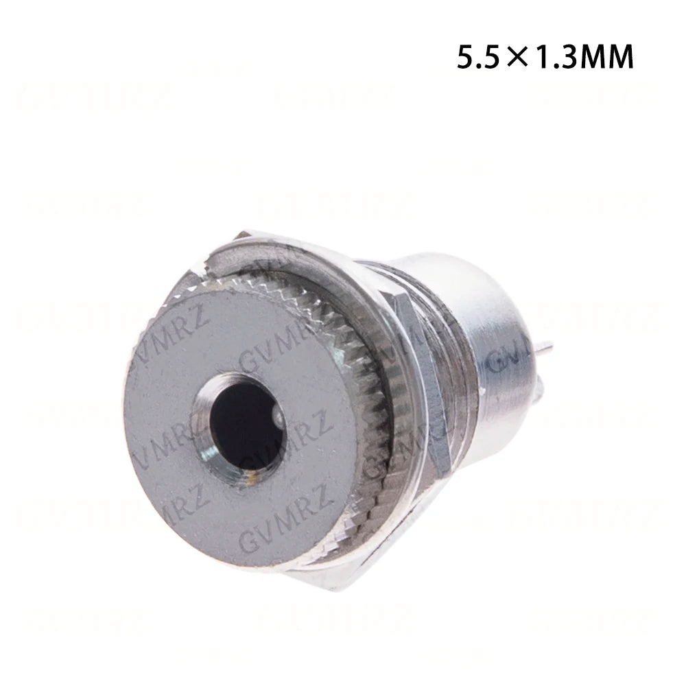 10pcs/LOT DC099 5.5 mm x 2.1mm DC Power Jack Socket Female Panel Mount Connector Metal DC-099 Open Hole 11MM 5.5*2.1 5.5*2.5