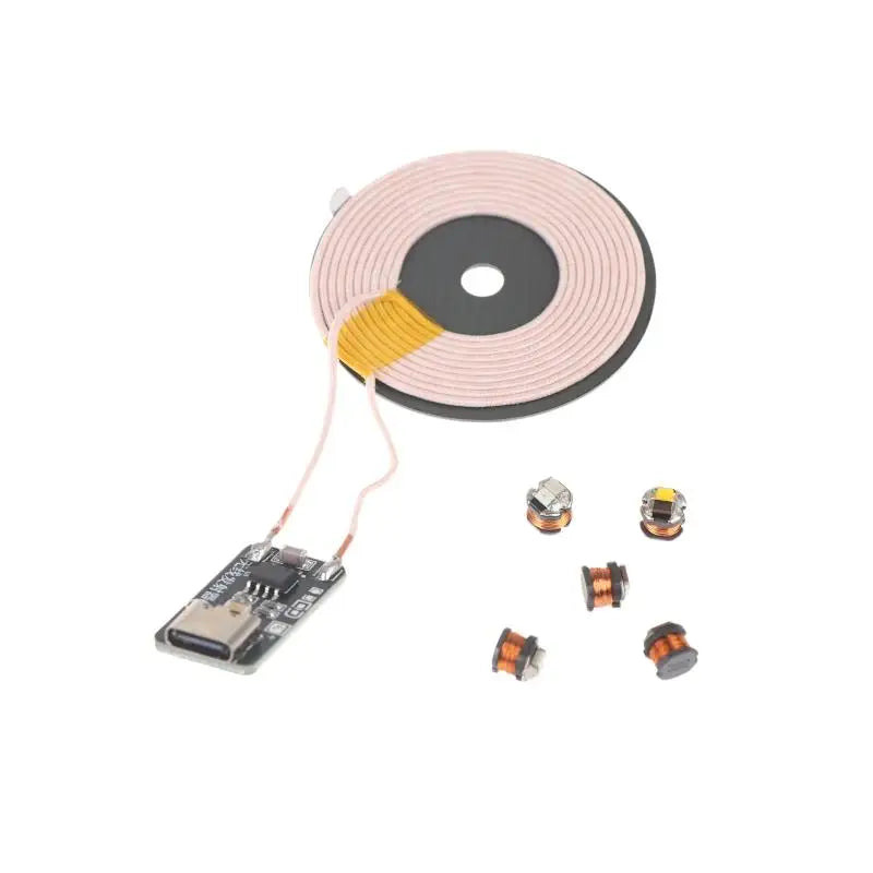 5Pcs TYPE-C 5V Wireless Power Supply Transmitter Coil Induction Wireless LED Receiver Light Lamp Model Diorama Robots