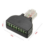 RJ45 to 8 Pin Terminal Adapter Connector 8P8C Network Crystal Head Screw Terminal Block Copper Alloy Contact  Screw Termination