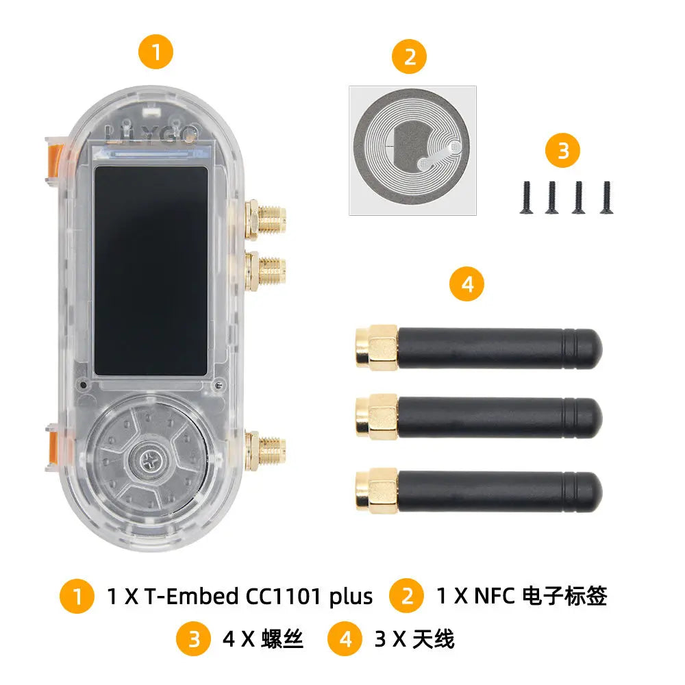 T-Embed CC1101 Plus Multi-Function Board ESP32-S3 Core Sub-1GHz/2.4GHz Dual-Band Communication 1.9-inch LCD+NFC+IR Remote