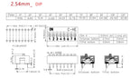 5Pcs Slide Type Switch Module 1 2 3 4 5 7 8 10PIN /1.27/2.54mm Position Way SMD/DIP Pitch Toggle Switch Snap Switch Dial Switch