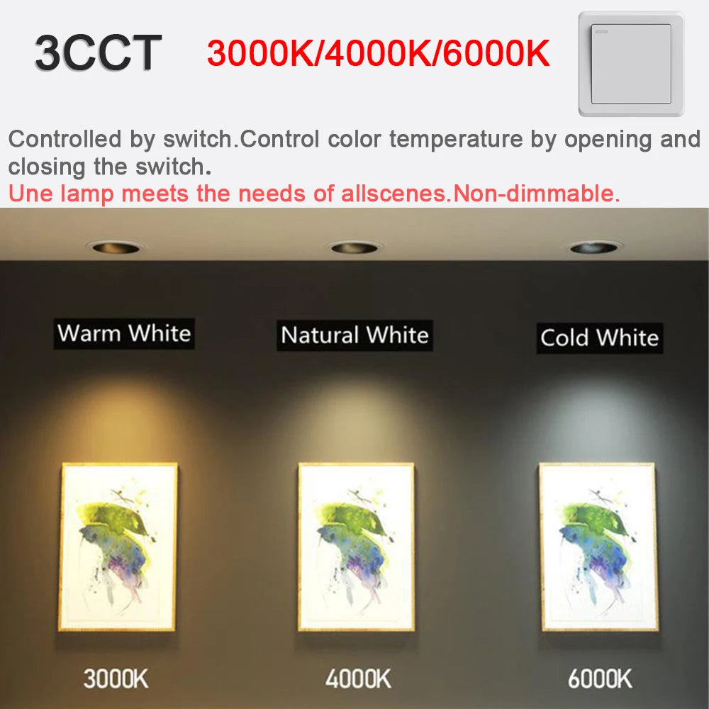 Recessed Tuya Bluetooth/Zigbee Matter 3CCT Smart LED Downlight 110V/220V 5W-12W Spotlight Bedroom Kitchen Indoor Downlight