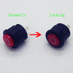 1PC 22MM Power 3PIN Latching/Self Locking Glowing Red Plastic Push Button Switch With LED 12V Panel Indication