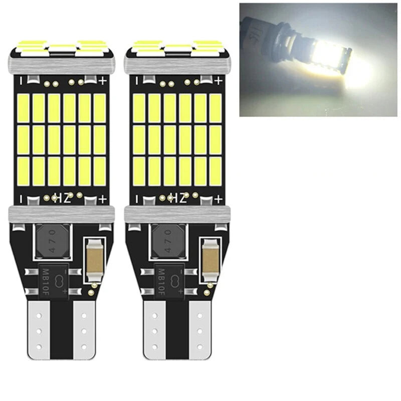 2/6pcs T15 Reverse Light W16W Led Super Bright 10W Canbus Backup Light Car Park Light White Red 12V