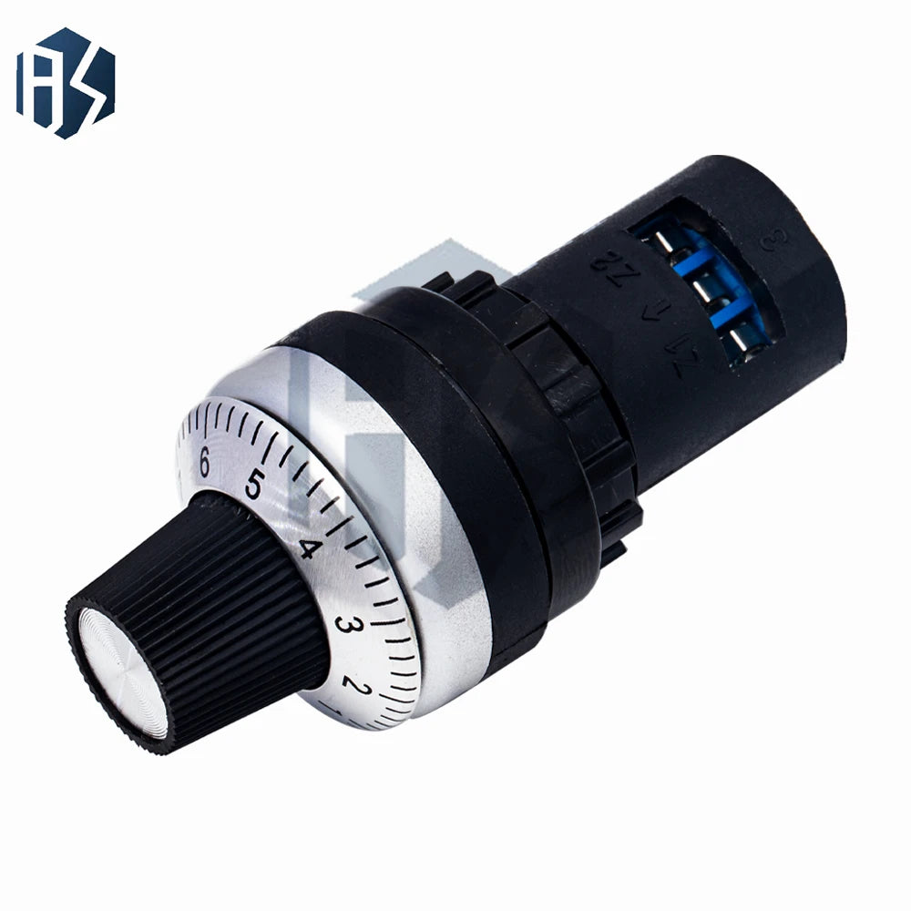 ‌LA42DWQ-22 Industrial Rotary Potentiometer - 1K-500K Ohm Precision Variable Resistor with 22mm Panel Mount for VFD Speed Contro