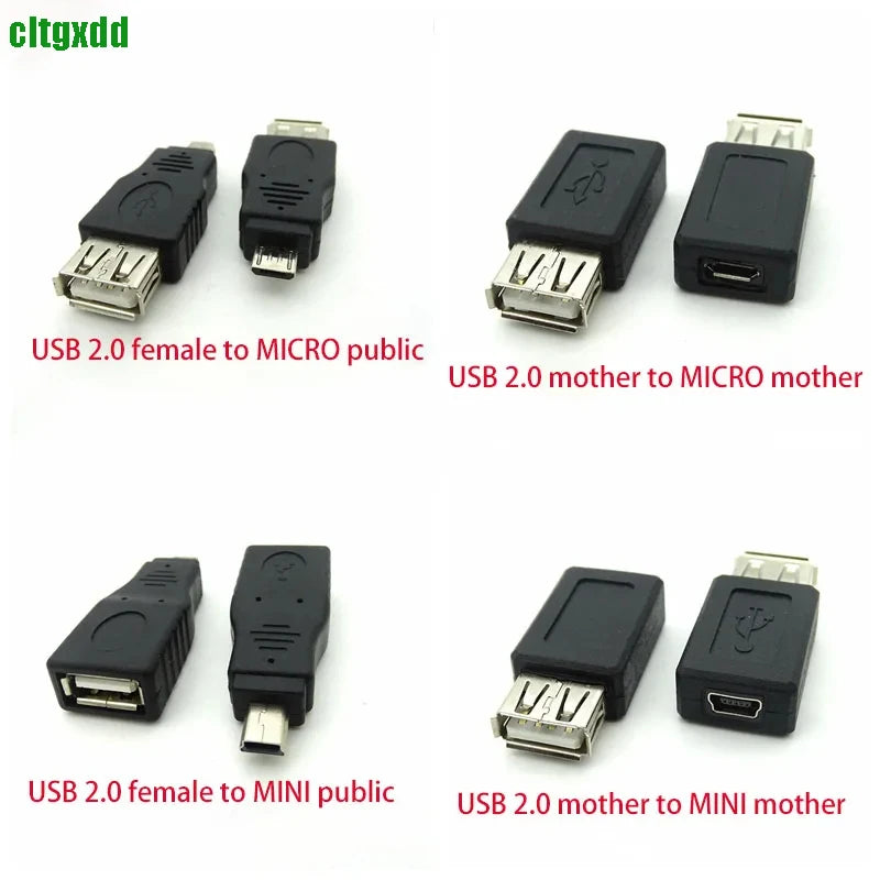 Cltgxdd USB 2.0 Adapter Mini 5P to A Male Female Micro to USB Android Data Side T Port Converter Selector Connector