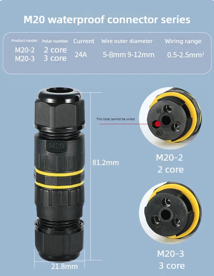 IP68 Waterproof Joint Wire Quick Connection Connector 2 3 4 Pin Solderless LED Lamp Electric Wiring Outdoor Rainproof Terminal