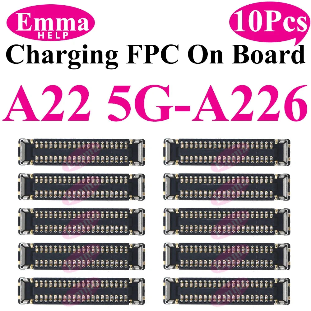 10Pcs Charging FPC Connector On Board For Samsung Galaxy A04s A14 A24 A34 A54 A05s A15 A25 A33 A35 Mainboard Flex Cable Plug