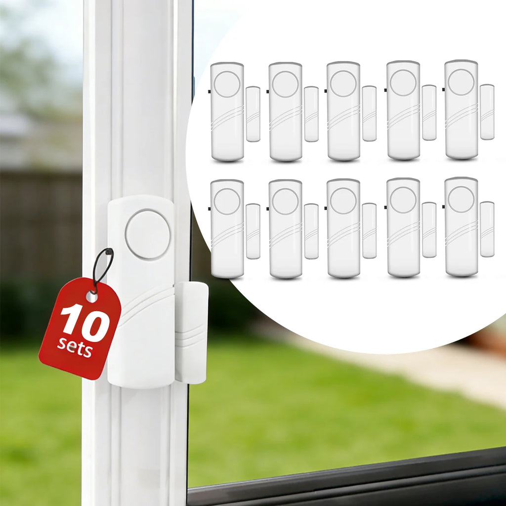 5pcs/10pcs Wireless Door Window Sensor Alarm 95db Anti-theft 433mhz Door Contact Detector Magnetic for Home Security Protection