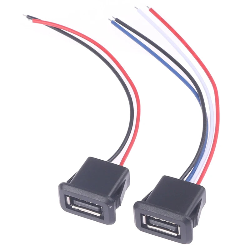 High Quality USB 2.0 Female Power Jack USB2.0 Charging Port Connector With Cable USB Charger Socket
