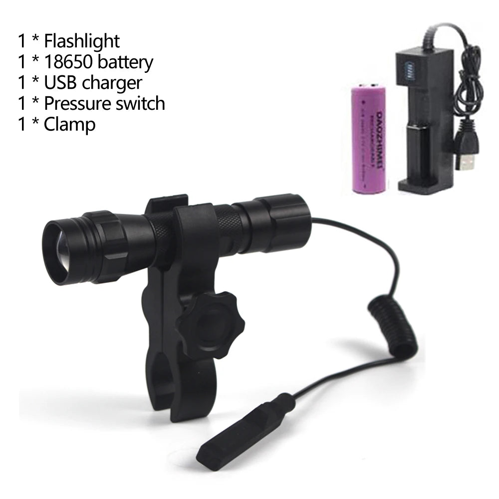 150 Yards Professional Focus Night Vision Hunting Torch 10W IR 850nm/940nm Tactical Infrared Radiation Zoomable LED Flashlight