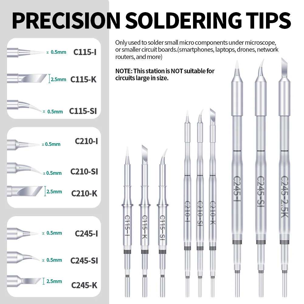 YIHUA 982-V Precision Solder Station with Fast Heating Micro Fine Tip C210 Soldering Iron Remote Control Handle