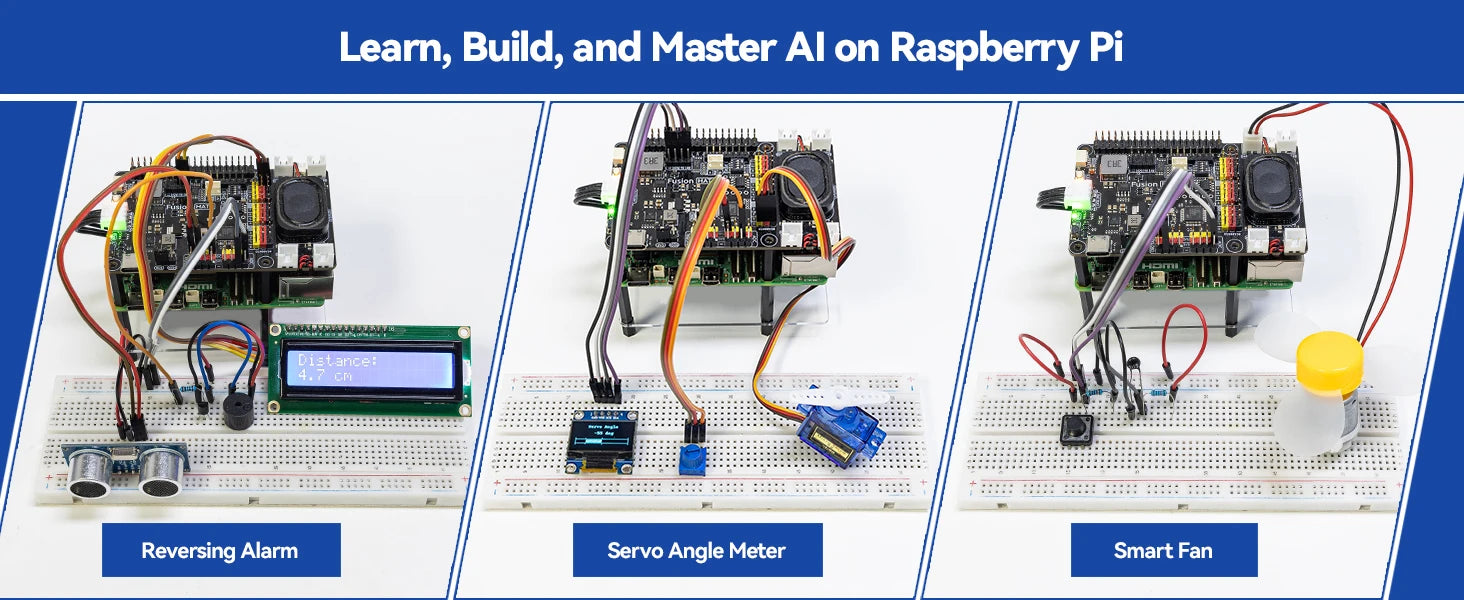 SunFounder AI Fusion Lab Kit for Raspberry Pi 5/4/3B+/Zero 2w, LLMs ChatGPT/Gemini/Grok, YOLO&OpenCV & MediaPipe, Python