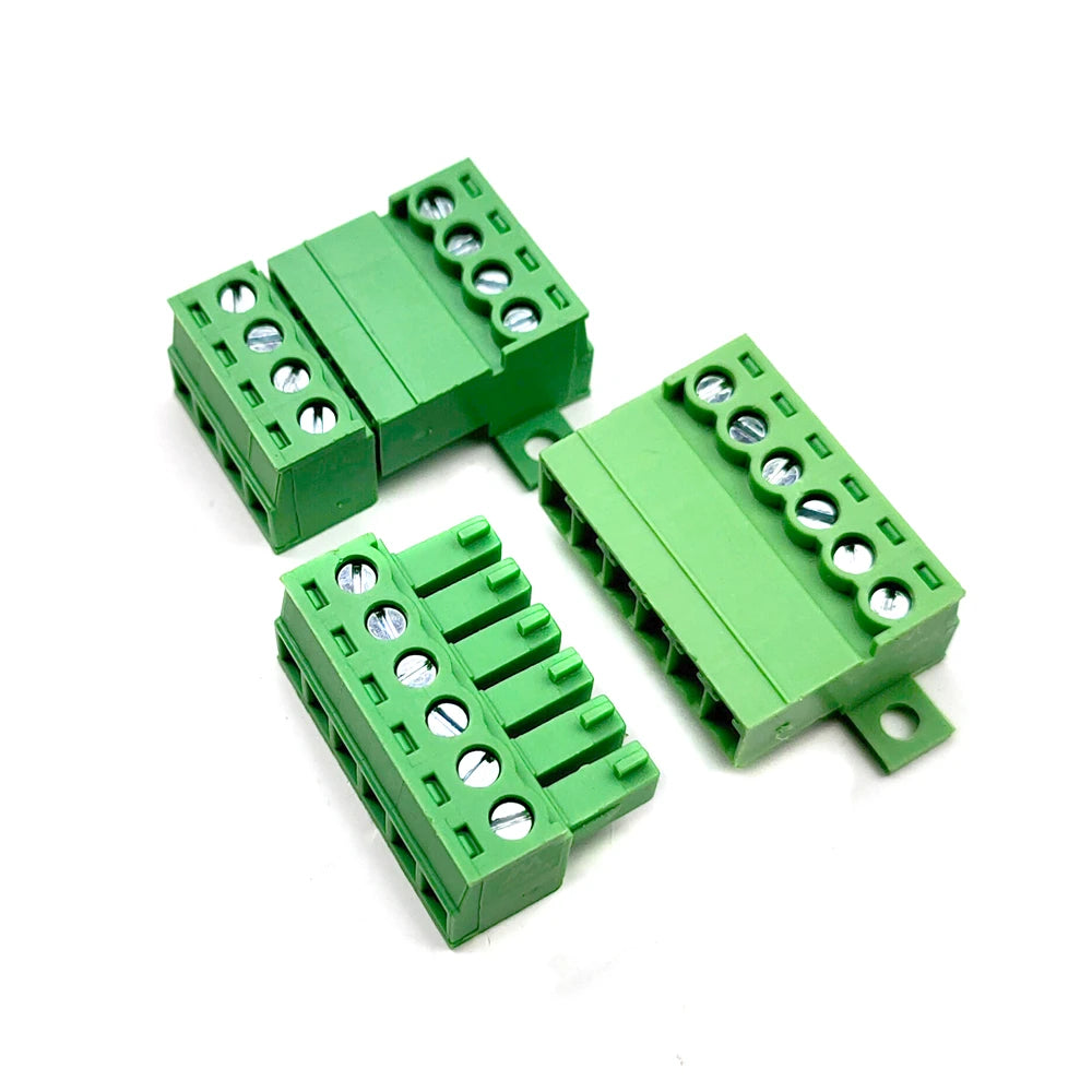 5Sets Solderless Docking Type 15EDG 3.81MM Screw Terminal Block Connector PCB Plug-in Type 15EDGRKC 3.81 Green Terminal Block