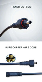 12V DC Power Plug 55*21mm 2Pin Waterproof Connector Male Female Terminal Butt Joint Monitoring Line 1-5M Extension Cord IP67