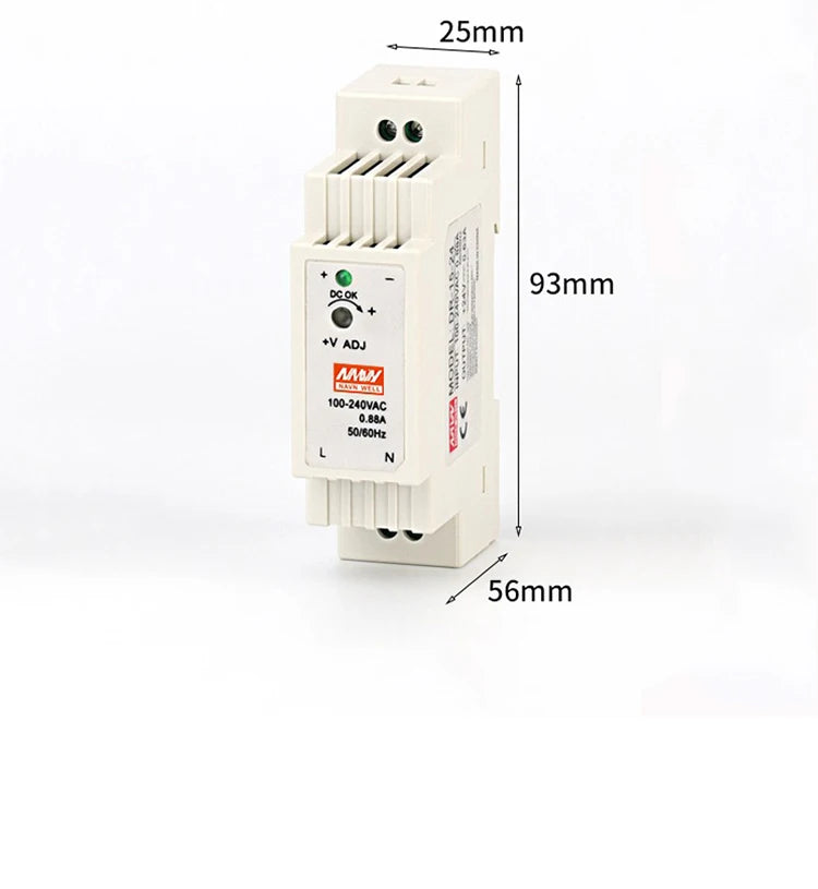 DR-60W Output 5V 12V 15V24V DIN Rail Switching Power Supply 24V DC 220V to 12V Transformer 5V Module Power Supply Box