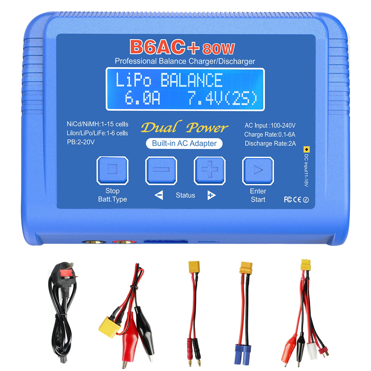 iMAX B6 80W Battery Charger For Lipo NiMh Li-ion Ni-Cd Digital Lipro Balance Charger Discharger AC Power 15V 6A Adapter Rc Car