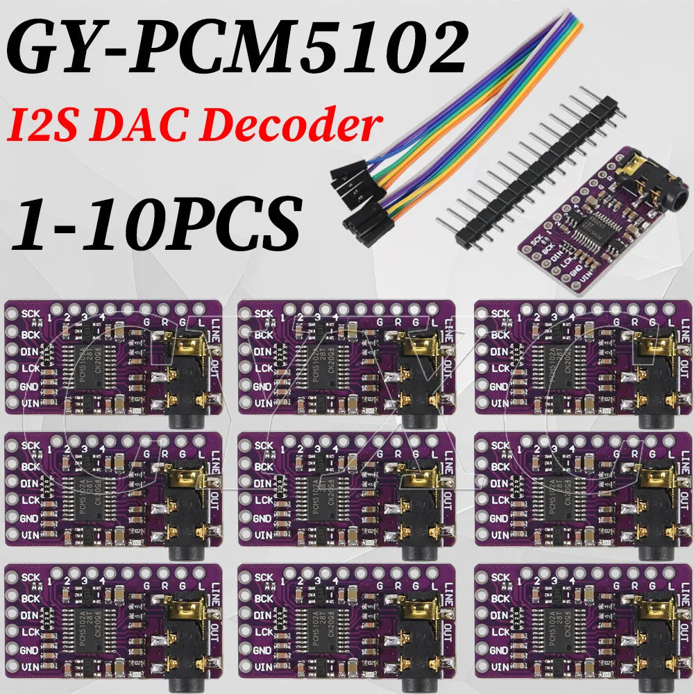 Interface I2S PCM5102A DAC Decoder GY-PCM5102 I2S Player Module For Raspberry Pi pHAT Format Board Digital PCM5102 Audio Board