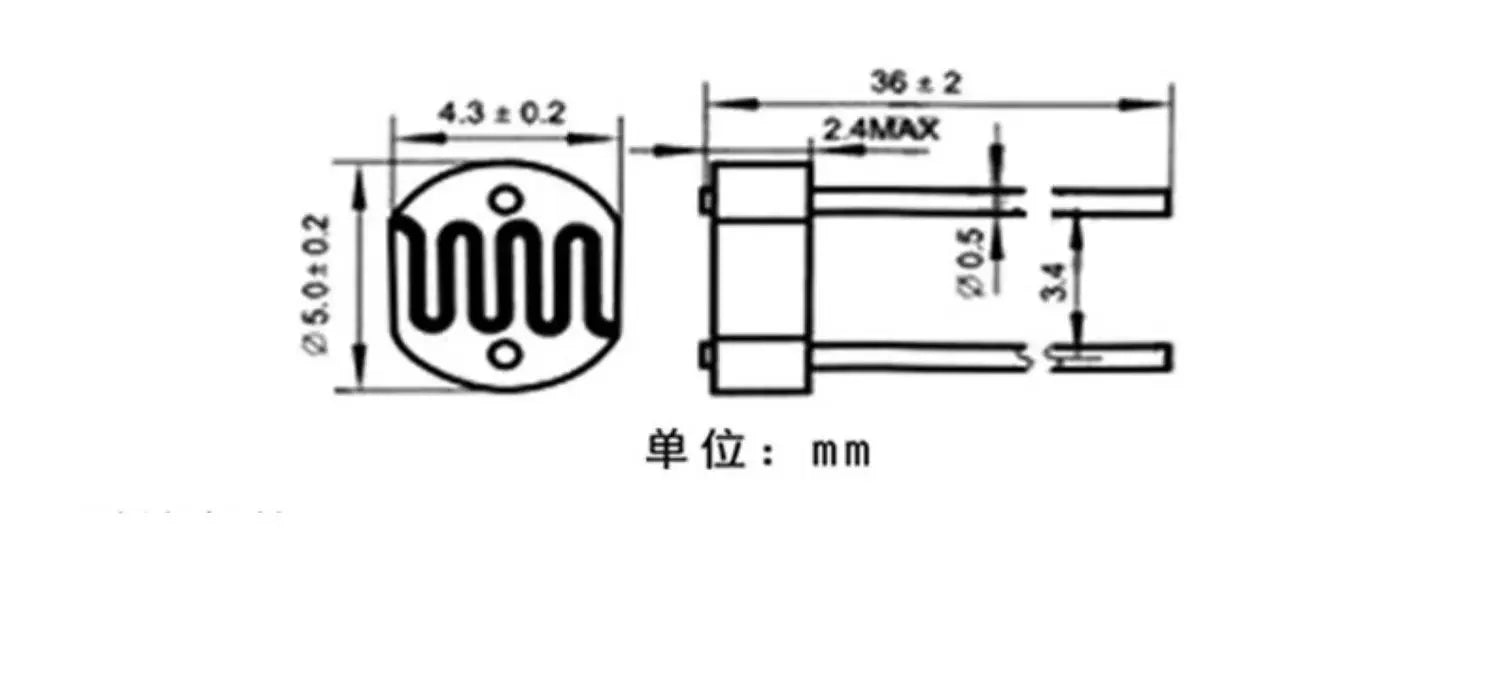 5mm LDR Photosensitive Resistor GL5506/5516/5528/5537/5539/5549/3528/12528 Light Detecting Switch Sensor 10/20/50/100/200/500pcs