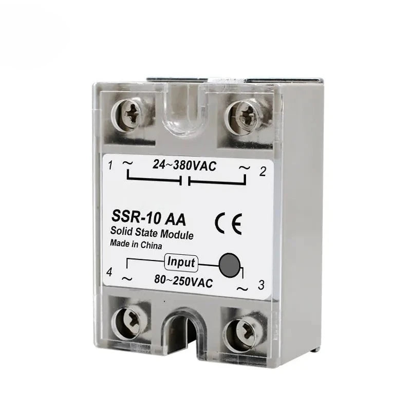 1pcs Solid State Relay Single Phase Non-contact SSR DC To DC AC To AC DC To AC 24-380VAC 10A 25A 40A 50A 60A 80A 100A