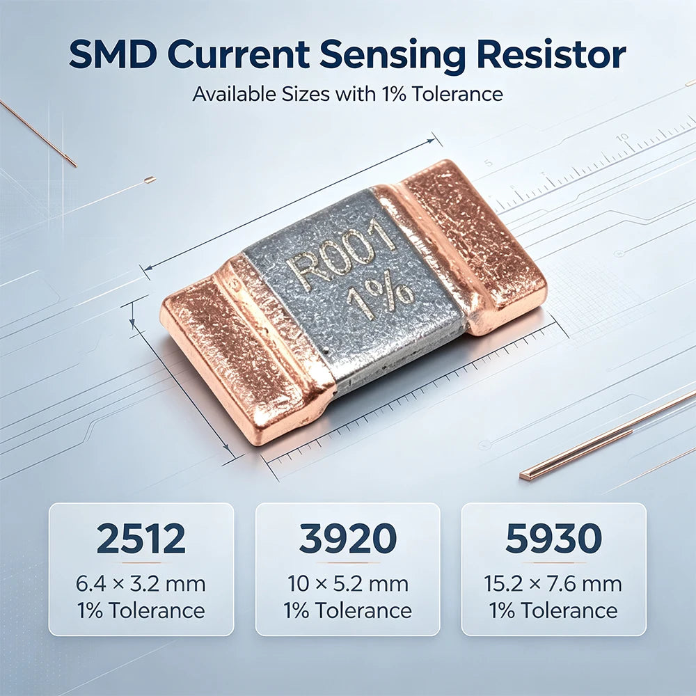 100PCS 5930 3920 2512 1% SMD Alloy Resistor Chip Current Sense Shunt Resistors Manganese Copper Sampling Resistor 1mR 0.5mR