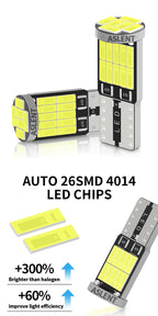 10pcs T10 W5W 194 501 Led Canbus No Error Car Interior Light T10 26 SMD 4014 Chip Pure White Instrument Lights Bulb Lamp 12V