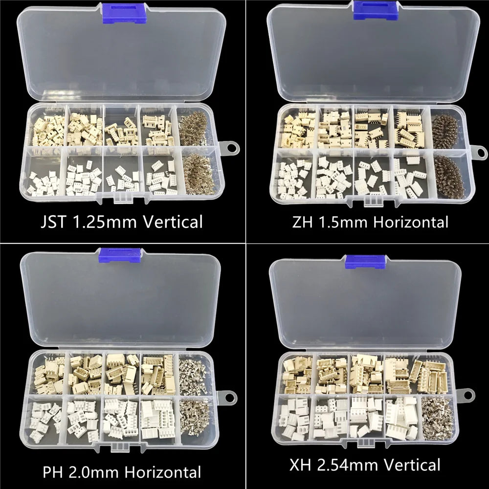 1Box JST1.25 SH1.0 ZH1.5 PH2.0 XH2.54 2/3/4/5P Male Plug Female Socket Horizontal Vertical Pin Header Housing Terminal Kit