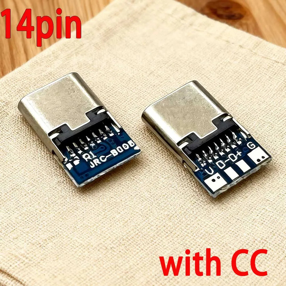 USB Type C Female Connectors Jack With Dual 5.1K Resistors 16pin USB Electric Terminals Welding DIY Data Cable Support PCB Board