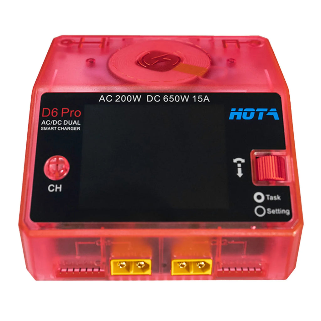 HOTA D6 Pro AC/DC Dual Channel Smart Balance Charger AC200W DC650W 15A for LiPo LiHV NiMH NiCd RC Drone