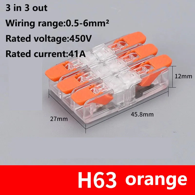 Quick Wiring Terminal Push-in Wire Connector Splitter Mini Universal High power Butt Terminal Block Led Light 1 in Multiple Out